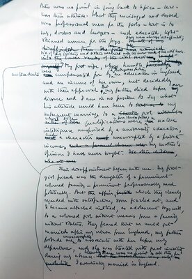 Handwritten draft of Inward Hunger: The Education of a Prime Minister