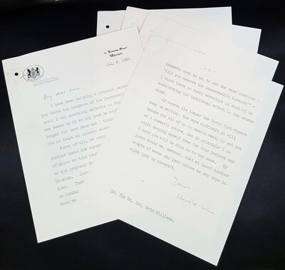 Invitation from British Prime Minister Harold Wilson to form a delegation to negotiate the end of the Vietnam War