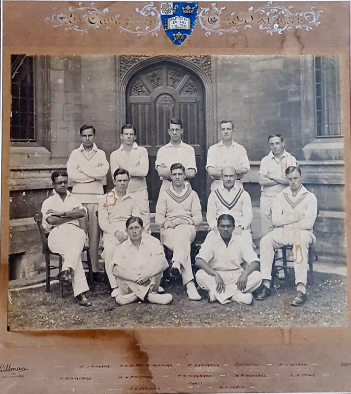 Oxford University Cricket Team, Eric Williams seated at left