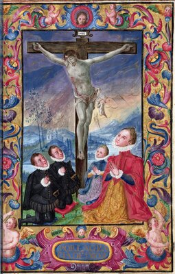 Cristo en la cruz y los niños González Becerra