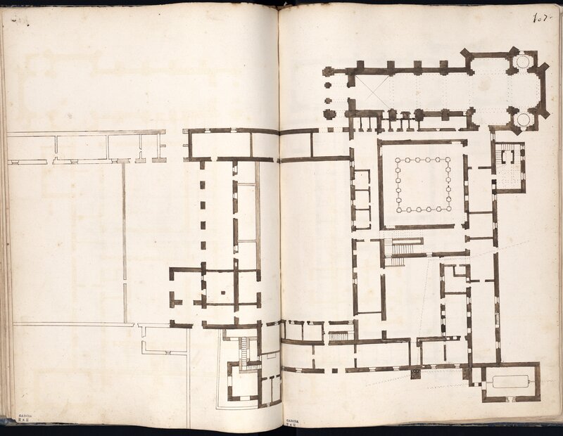 Planta baja del Templo, Convento y Colegio del Carmen de San Ángel