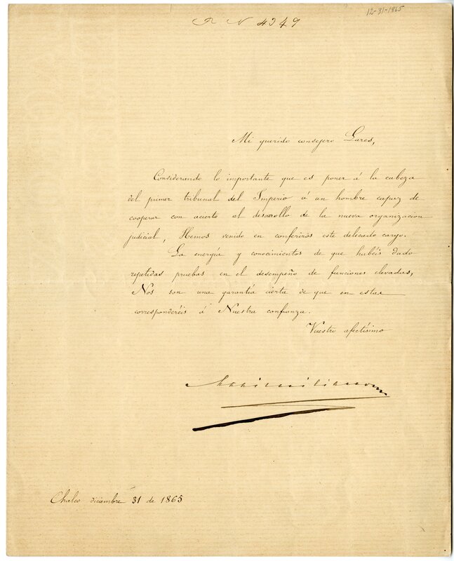 Letter to Teodosio Lares