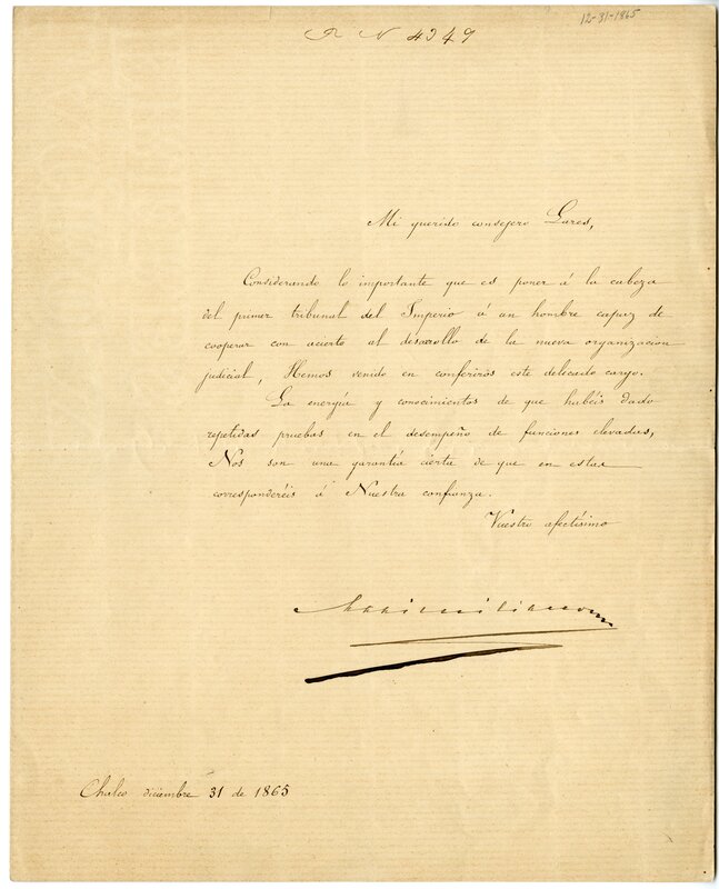 Letter to Teodosio Lares