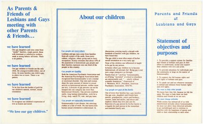 PFLAG pamphlet, page 1