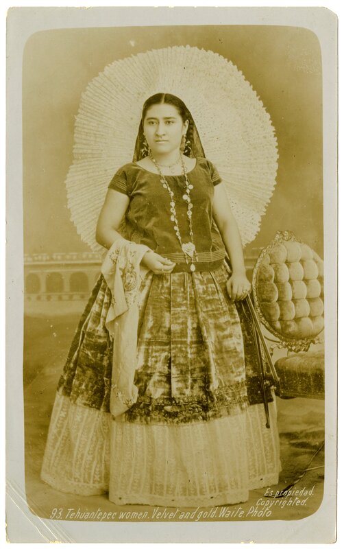 Tehuantepec woman in a velvet and gold dress