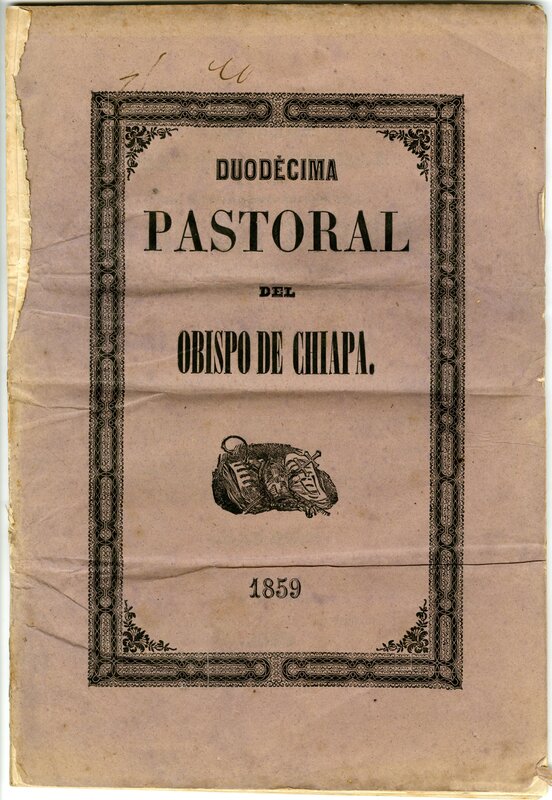 "Duodecima Pastoral Del Obispo Chiapa", portada