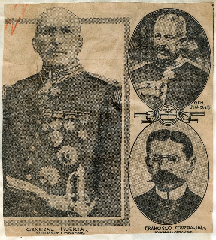 Retratos de Huerta, Carvajal, and Blanquet