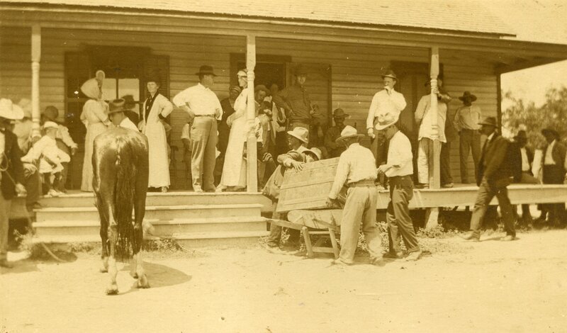 "Refugees arriving at U.S. Custom house, Hidalgo, Texas"