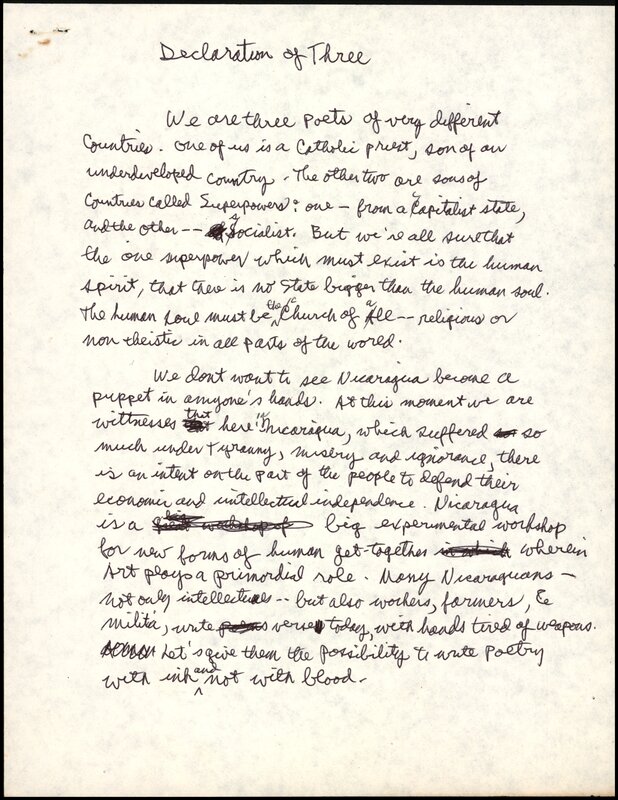 "Declaration of three," page 1