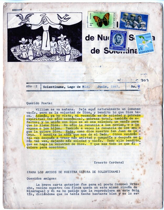 "Boletín de Nuestra Señora de Solentiname"