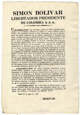 Decree dissolving Gran Colombia's Constitutional Convention
