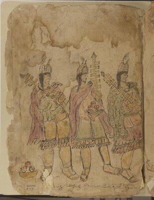 Codices in the Genaro García Collection, 1500-1599. Fragment of Aztec manuscript.