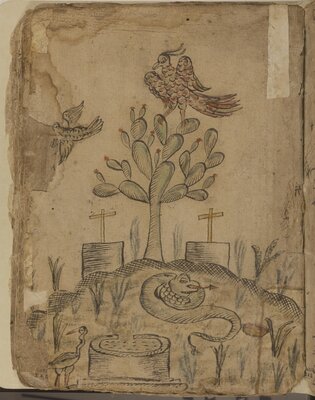 Codices in the Genaro García Collection, 1500-1599. Fragment of Aztec manuscript.
